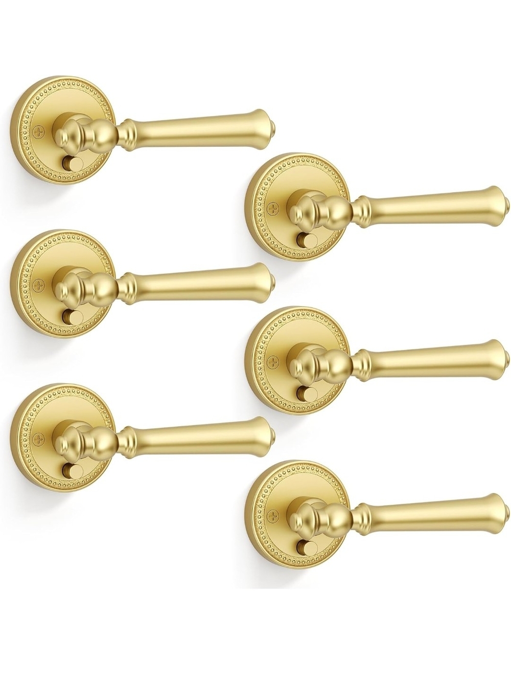 Gold Decorative Door Lever Hooks - Set of 6